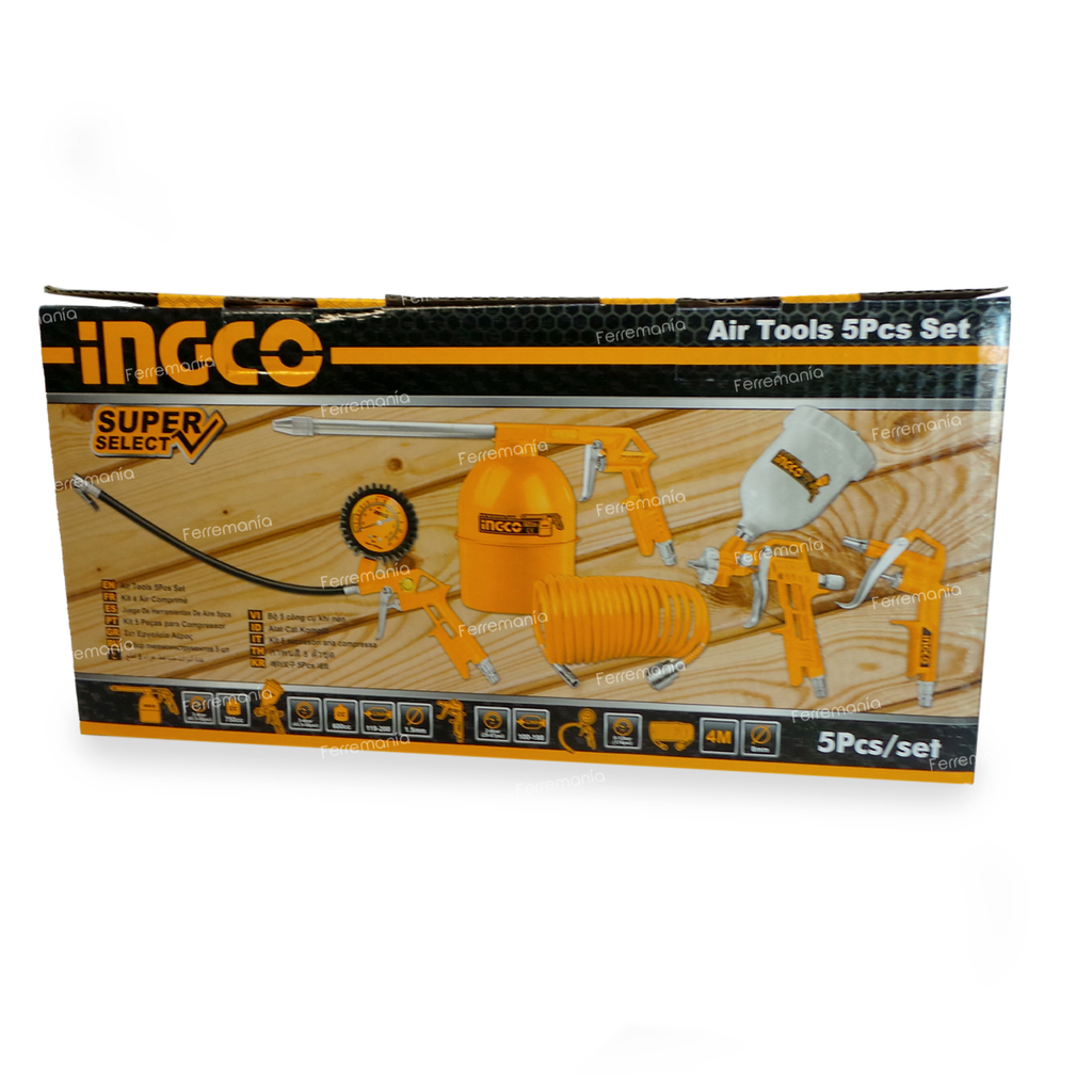 KIT DE COMPRESOR DE AIRE 5 PZAS -INGCO AKT0053-1