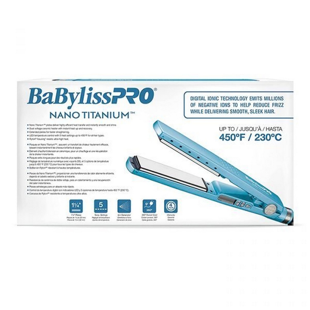 PLANCHA ALISADORA DE CABELLO 1 1/4" NANO TITANIUM -BABYLISS