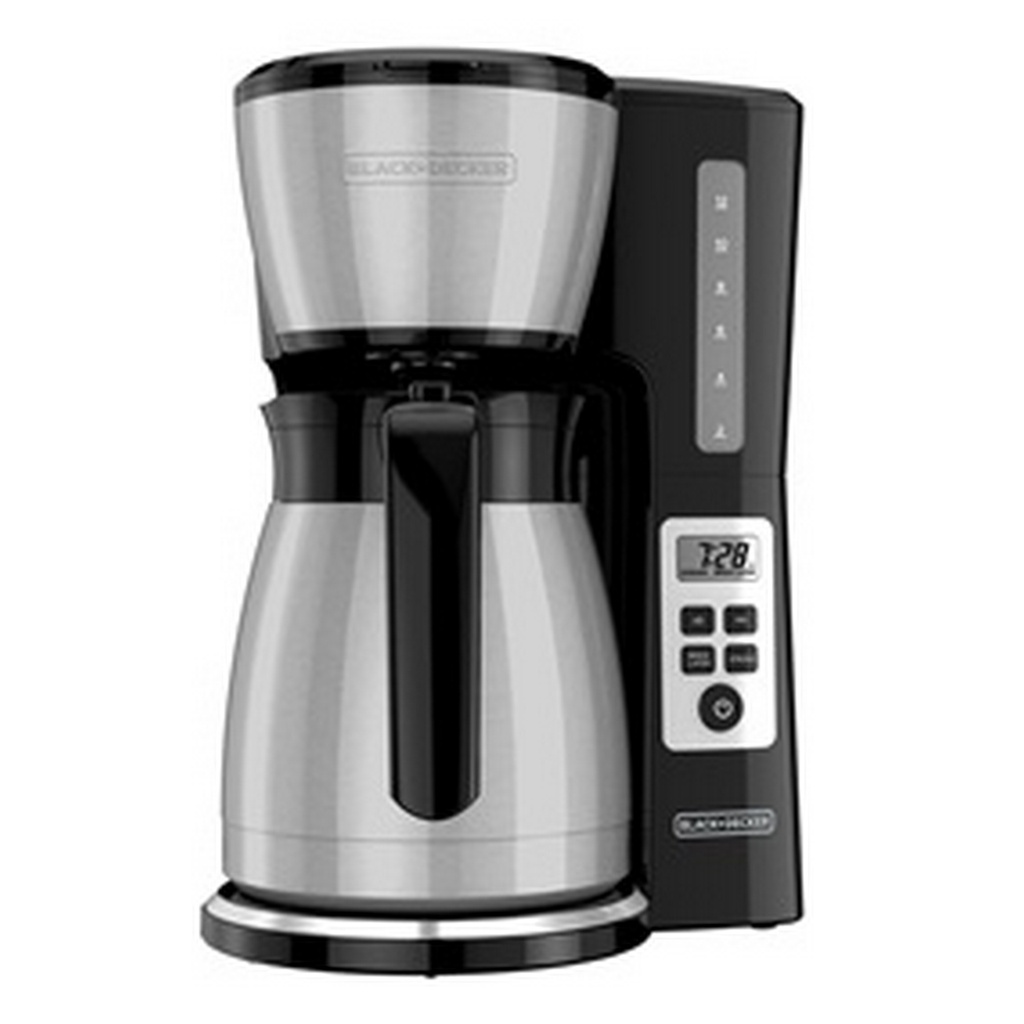 CAFETERA DE 12 TAZAS JARRA TÉRMICA 750WATTS INOX/NEGRO -BLACK DECKER