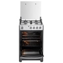 COCINA A GAS DE 4Q 24" HOME PARRILLA FUNDIDA V.110V/50HZ  GRIS/INOX -INDURAMA