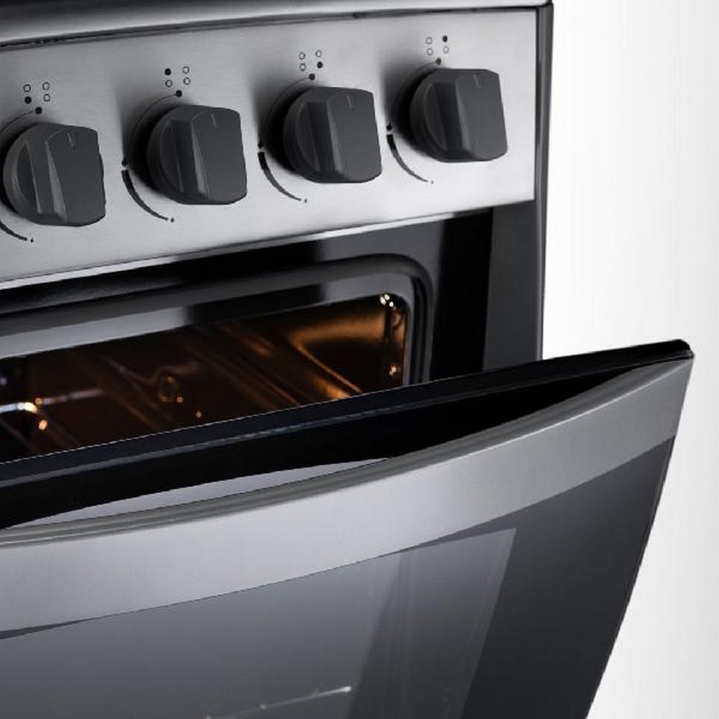 COCINA A GAS DE 4Q 24" HOME PARRILLA FUNDIDA V.110V/50HZ  GRIS/INOX -INDURAMA