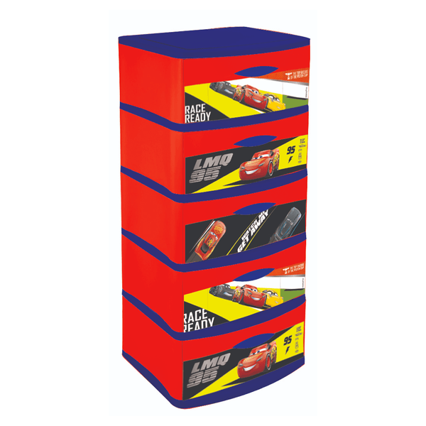 CAJONERA DISNEY CARS 9 - 5 PISOS ROJO PICA