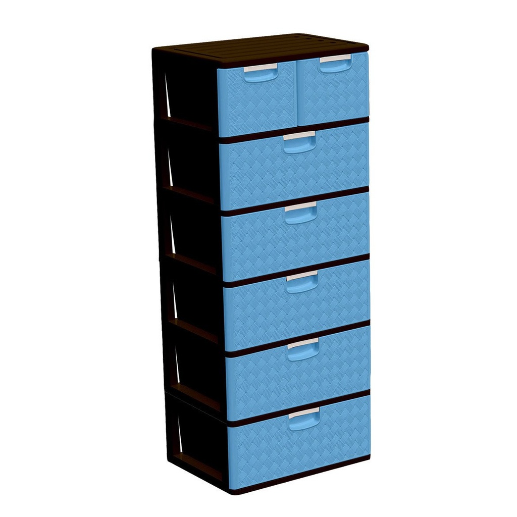 CAJONERA SUPREMA DUO 6 PISOS CELESTE/CAFÉ - PICA
