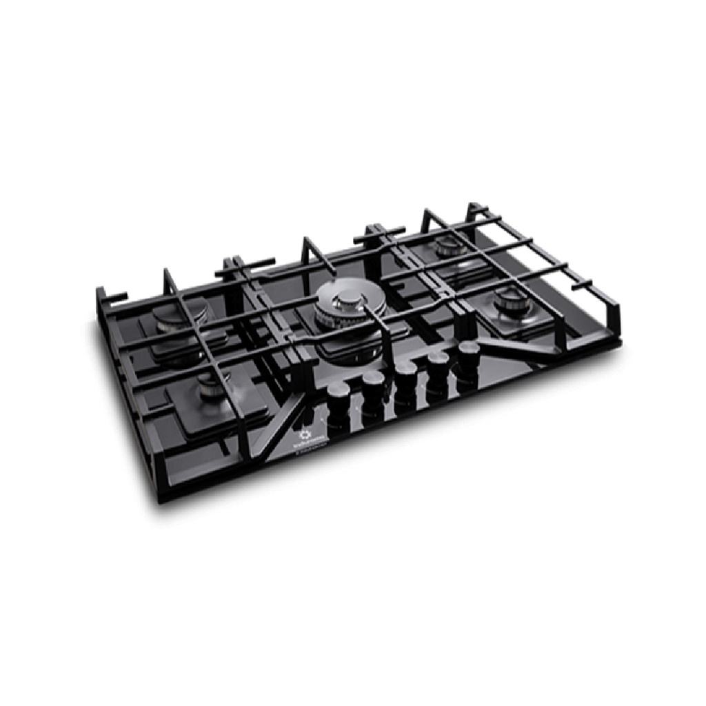 ENCIMERA A GAS EMPOTRABLE INDURAMA 5 QUEMADORES 87 CM VIDRIO EGI-905VDNE