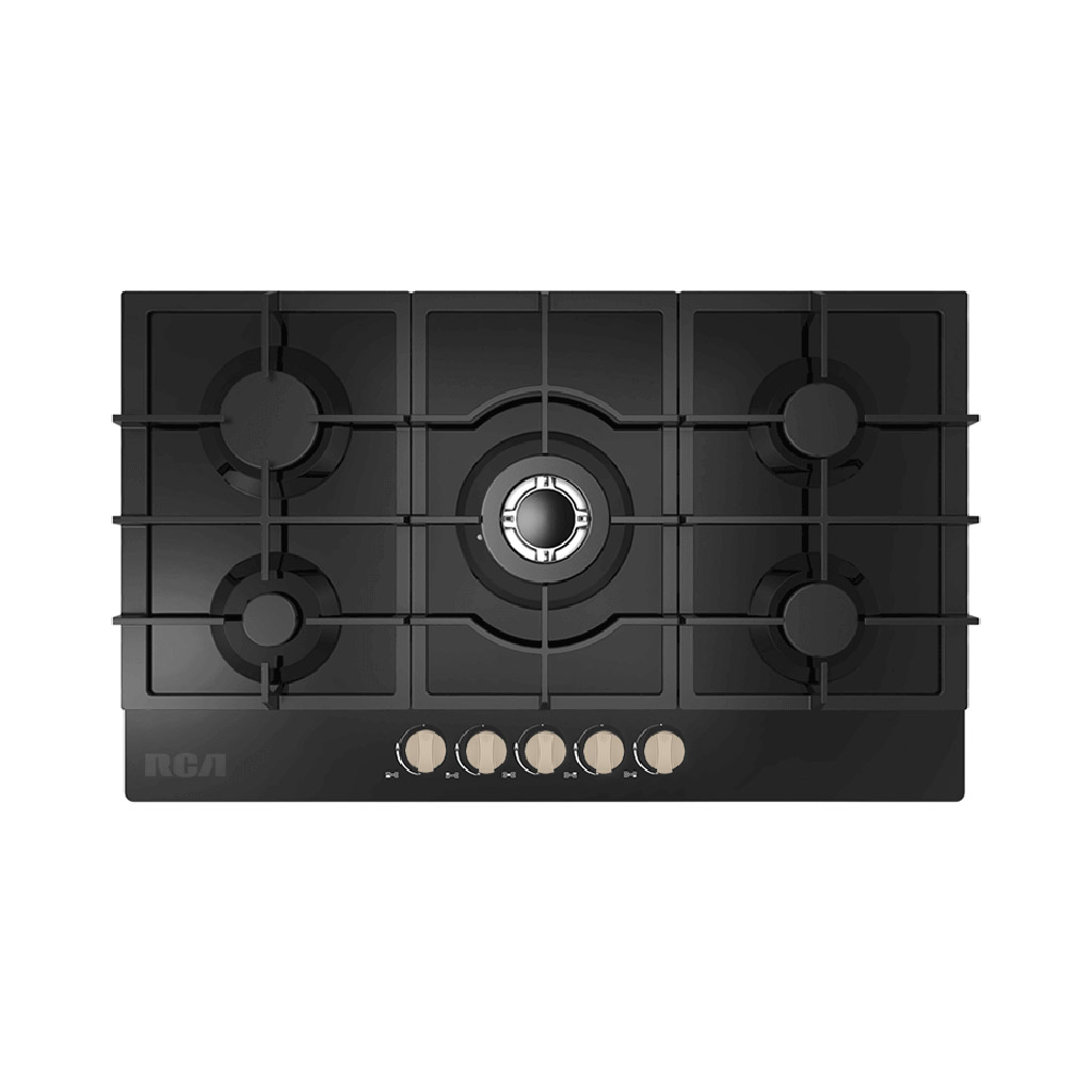 "ENCIMERA A GAS RCA 90G50ME060 5 QUEMADORES VITROCERAMICA HORNILLAS ANTI DERRAMES"