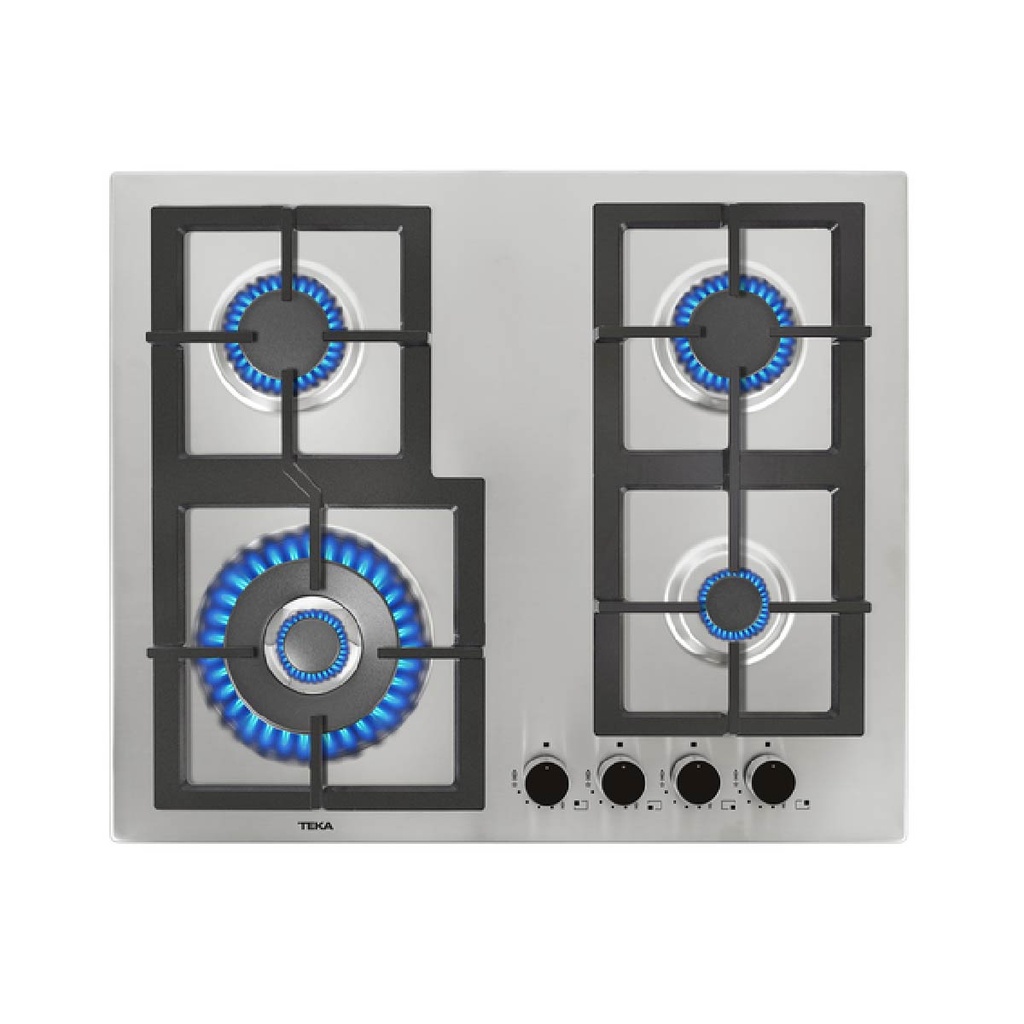 ENCIMERA EMPOTRABLE A/GAS ACERO 4Q 60CM INOX - TEKA