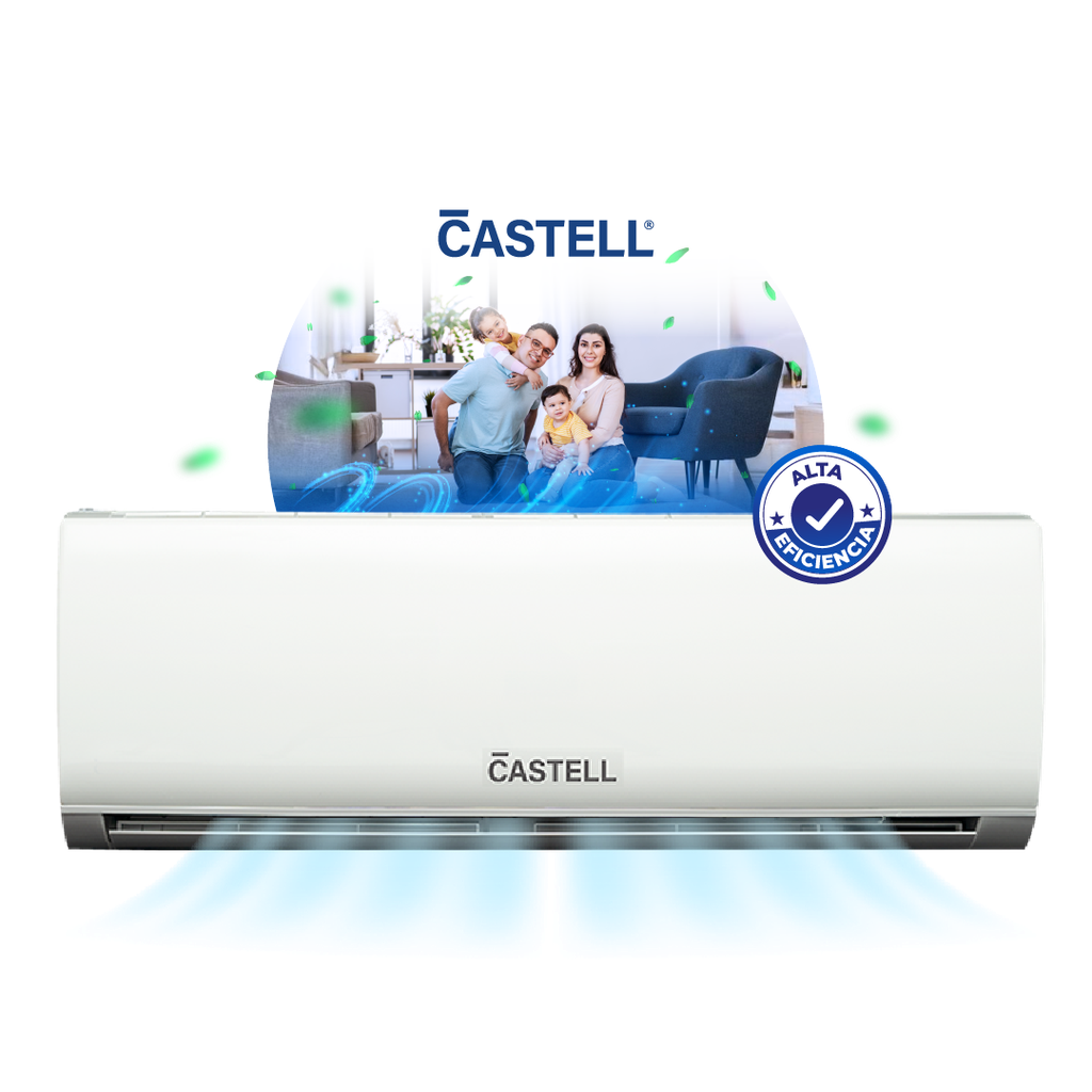AIRE ACONDICIONADO ALTA EFICIENCIA SPLIT 36MIL BTU R410 PANEL 156 -CASTELL CS-36C2A