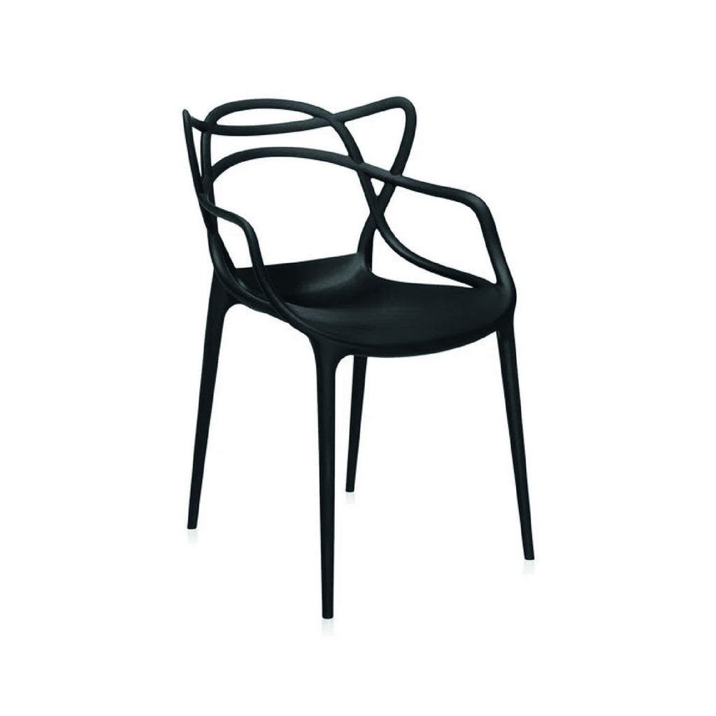 SILLA PLÁSTICA  ART SIDNEY CON BRAZOS GRAFITO - PICA SILLA ART SIDNEY C/BRAZO GRAFITO