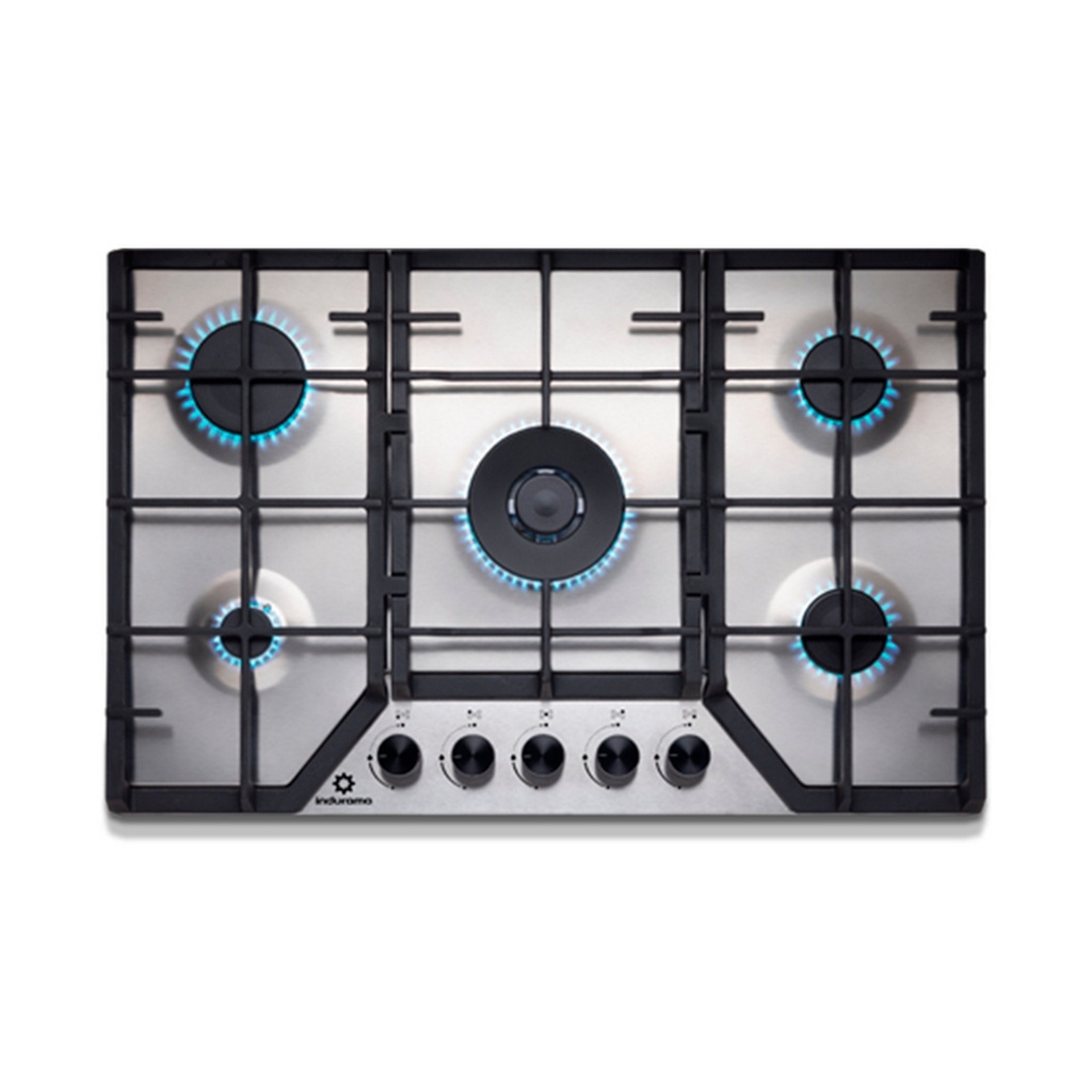ENCIMERA A/GAS 5Q 75CM INOX/-INDURAMA