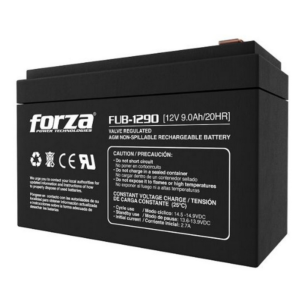 REGULADOR UPS BATERIA RECARG 12V NEGRO - FORZA