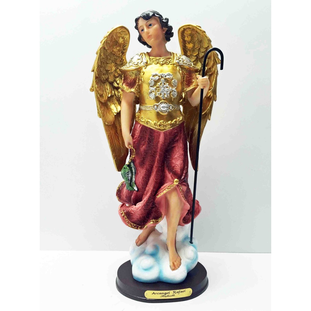 FIGURA DECORATIVA ARCANGEL RAFAEL POLIRESINA 32CM -FEDERAL 15084