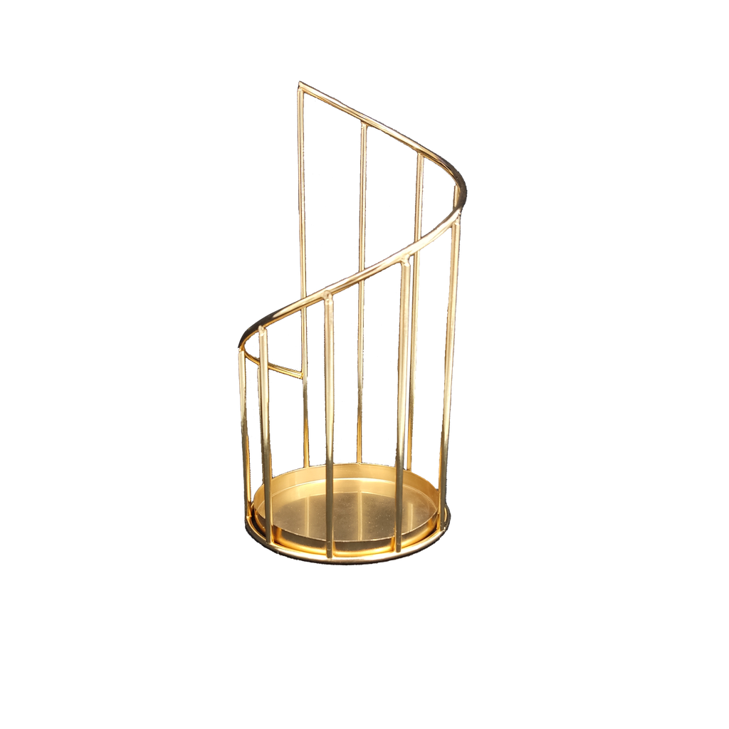 CANDELABRO DE METAL  DORADO/-ALESSA