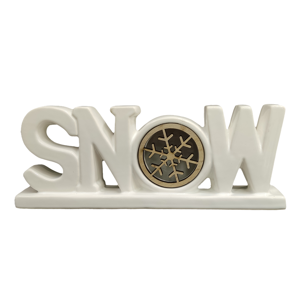 ADORNO DE NIEVE NAVIDEÑO CON LUZ -ALESSA