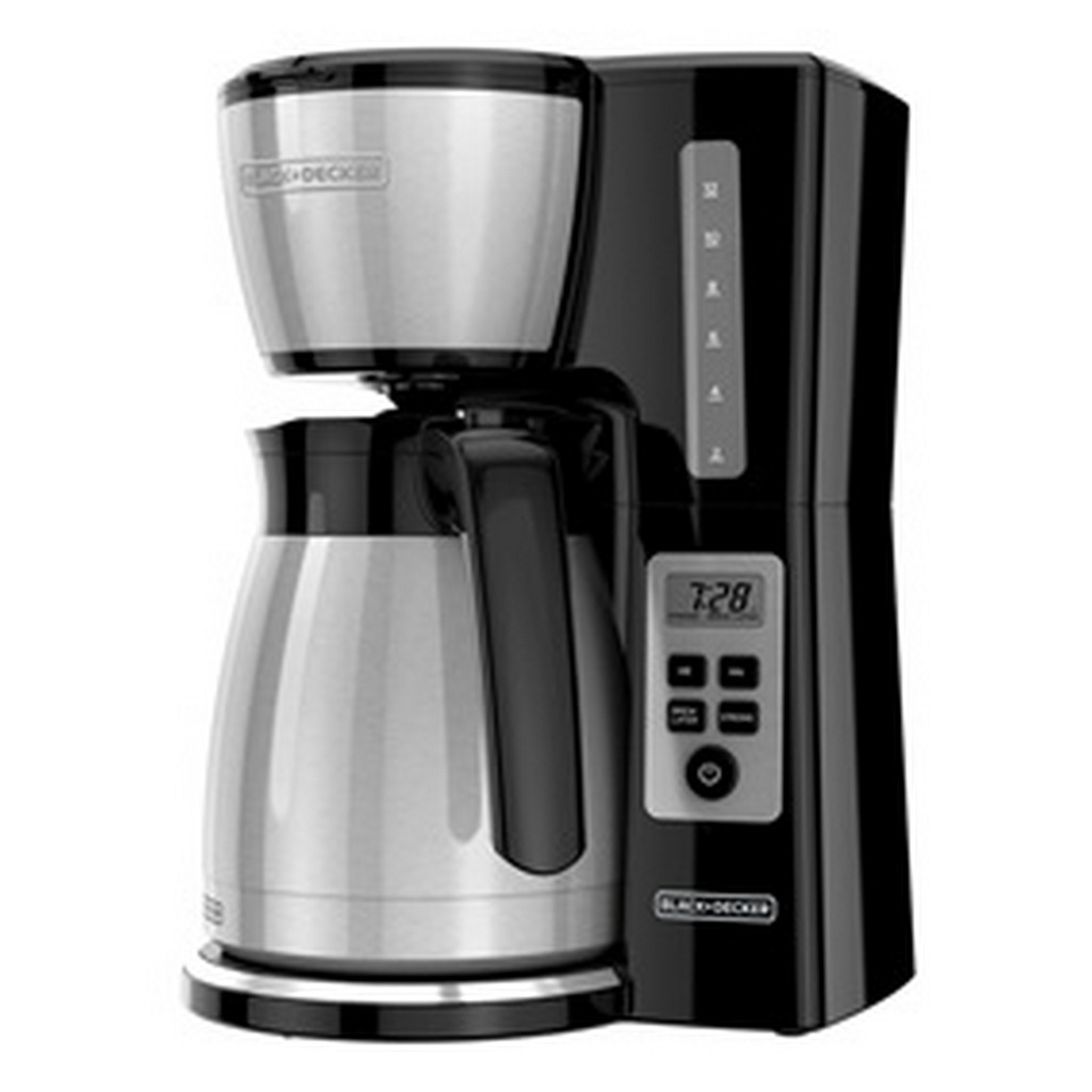 CAFETERA DE 12 TAZAS JARRA TÉRMICA 750WATTS INOX/NEGRO -BLACK DECKER