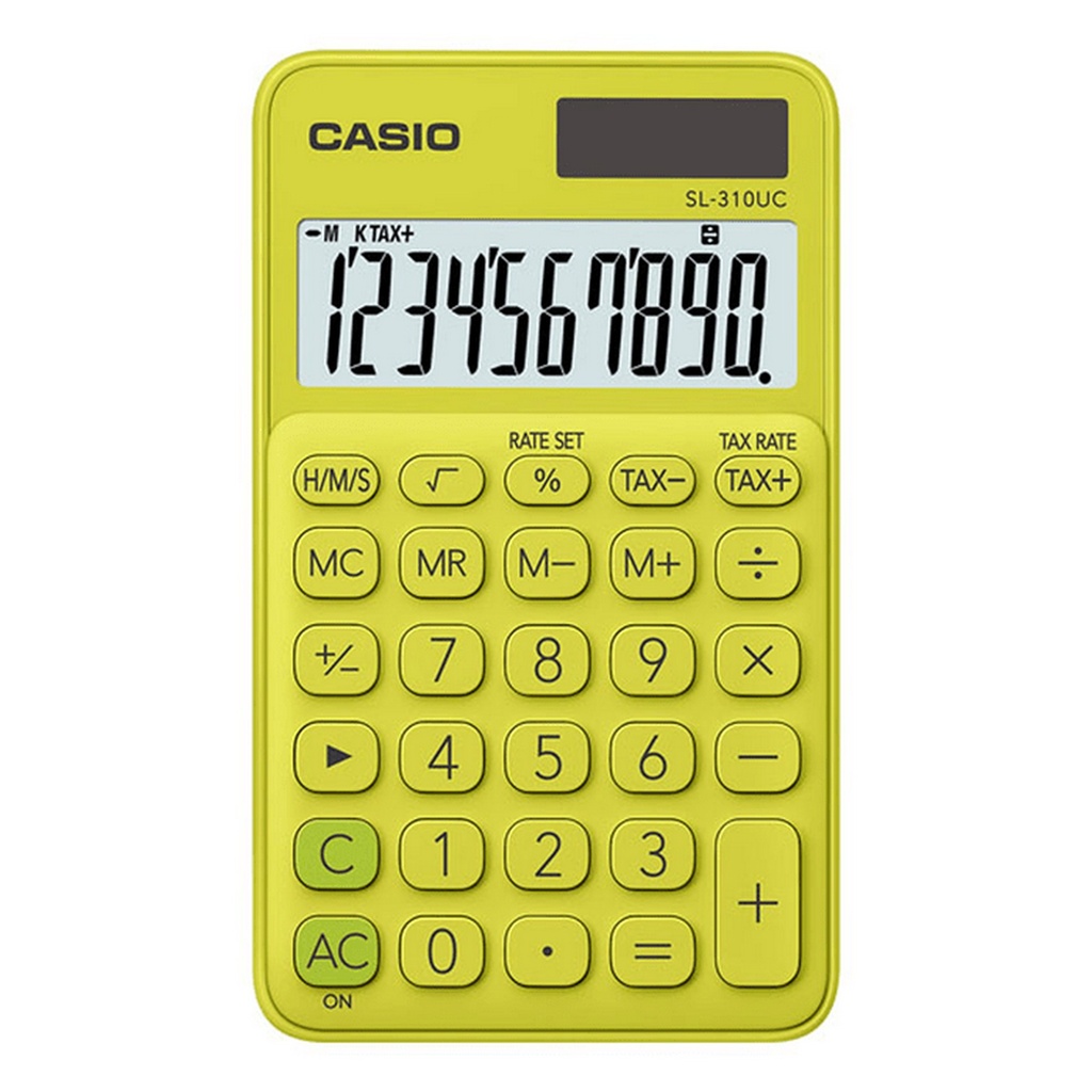 CALCULADORA PORTATIL 10 DIGITOS PANTALLA GRANDE VERDE/NEON-CASIO