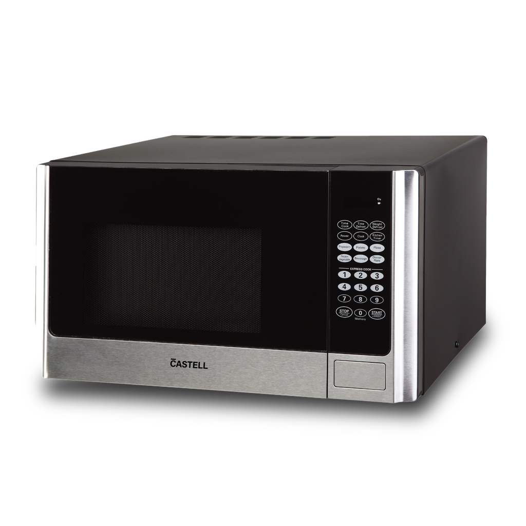 MICROONDAS 25LT PANEL DIGITAL 900WTTS M/AUTOMATICO 10 N/POTENCIA NEGRO/INOX -CASTELL