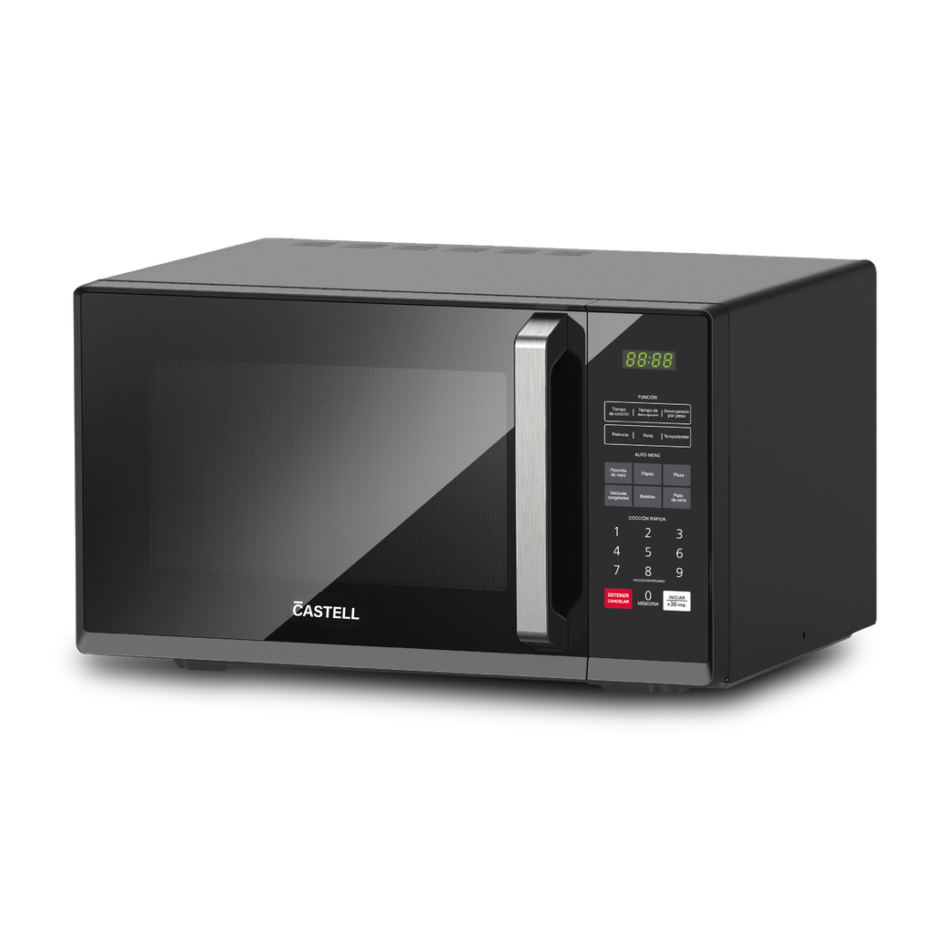MICROONDAS 30LT PANEL DIGITAL 900WTTS M/AUTOMATICO 10 N/POTENCIA NEGRO/-CASTELL