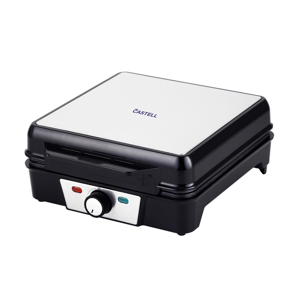 WAFLERA 4 PANES 1200WTTS 110V T/REGULABLE R/ANTIADHERENTE NEGRO/INOX -CASTELL
