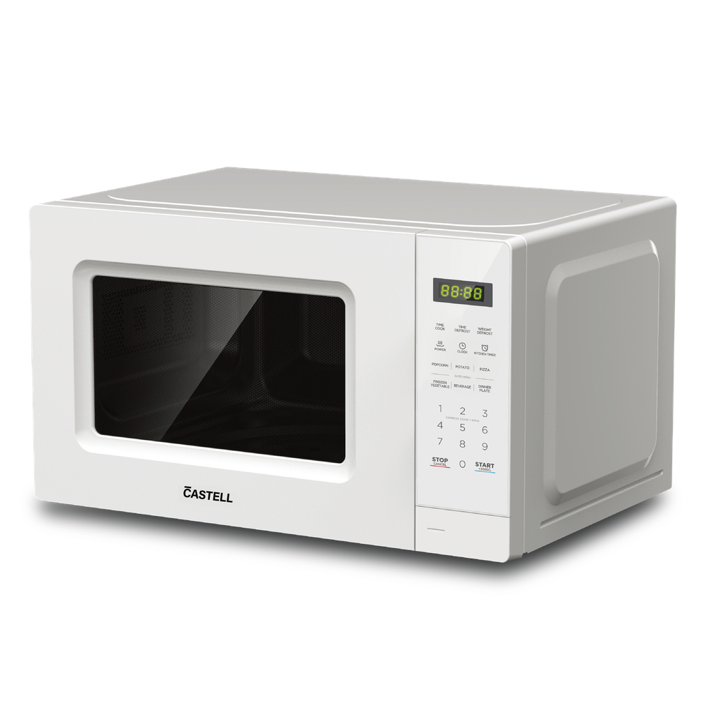 MICROONDAS 20LT PANEL DIGITAL 700WTTS M/AUTOMATICO 10 N/POTENCIA BLANCO/-CASTELL