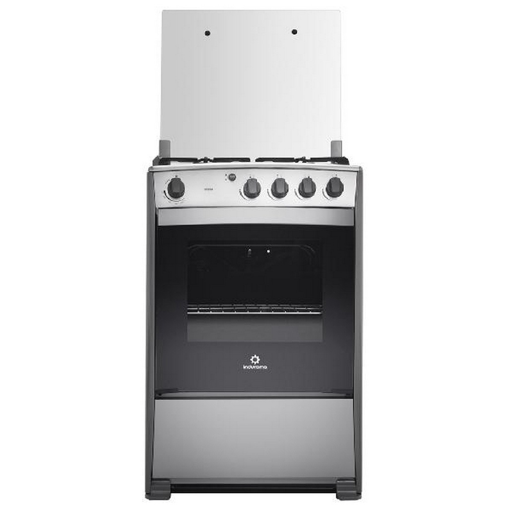 COCINA A GAS DE 4Q 24" HOME PARRILLA FUNDIDA V.110V/50HZ  GRIS/INOX -INDURAMA