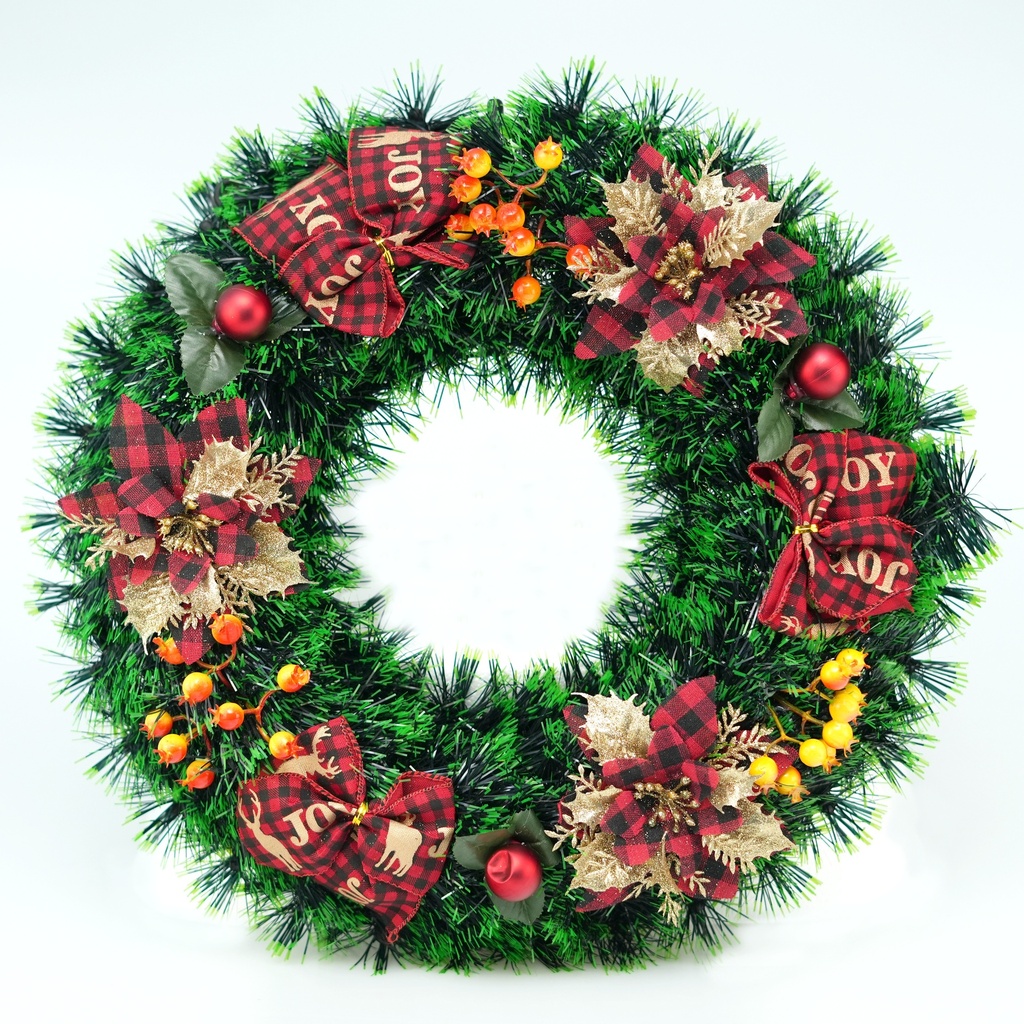 CORONA NAVIDEÑA CON ADORNO 48CM (CB) CN2301 SURTIDO/-JOHN JOHN