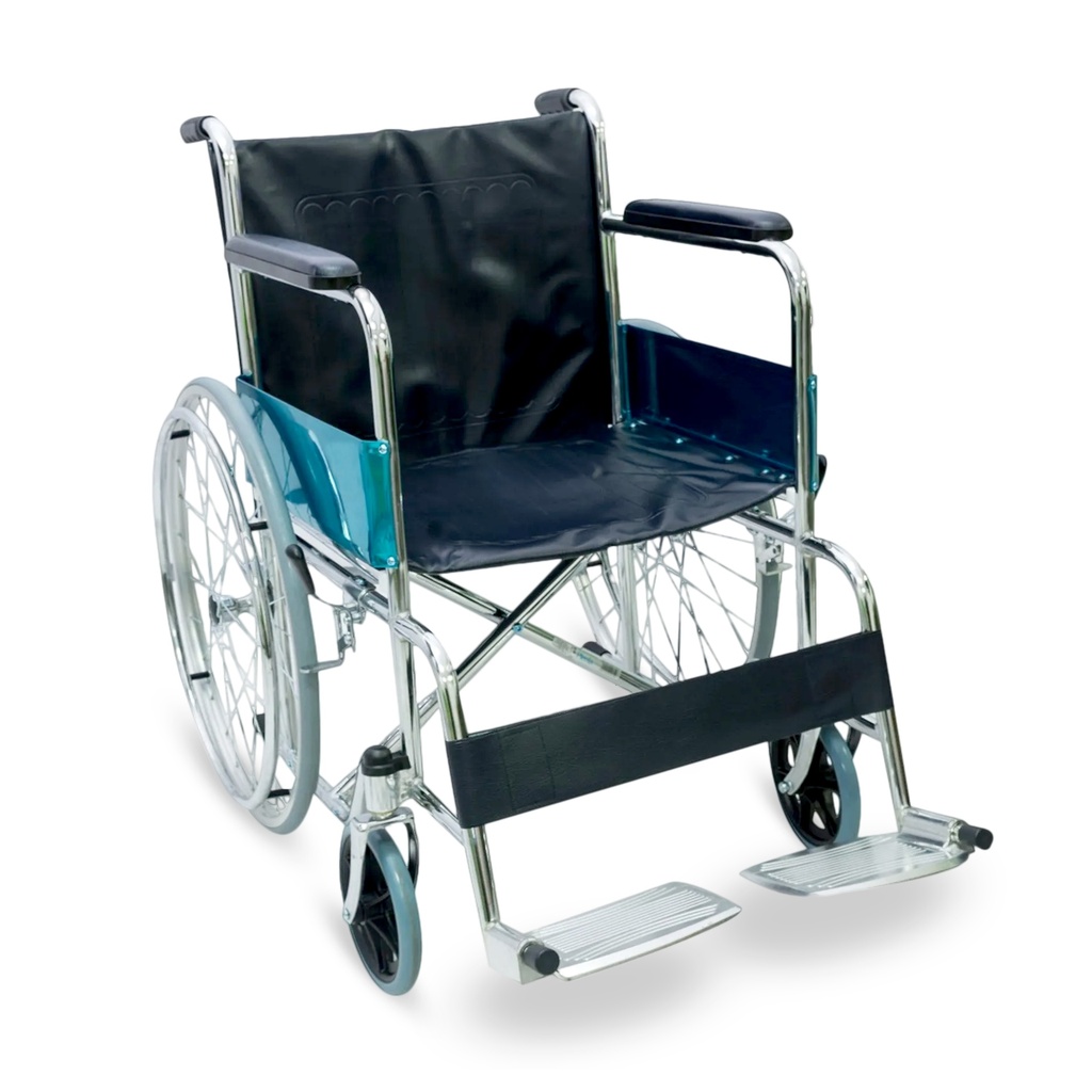 SILLA DE RUEDAS EN POLIESTER NEGRO/-CASTELL