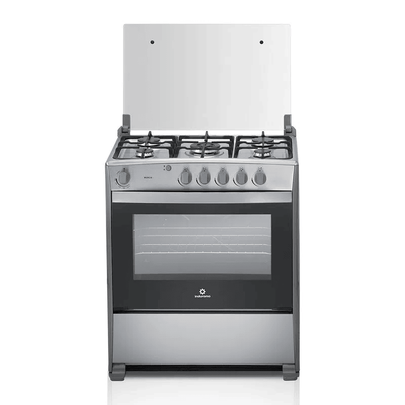 COCINA A GAS DE 5Q 32" HOME PARRILLA FUNDIDA V.110V/50HZ 58X83X98CM CROMA/INOX -INDURAMA