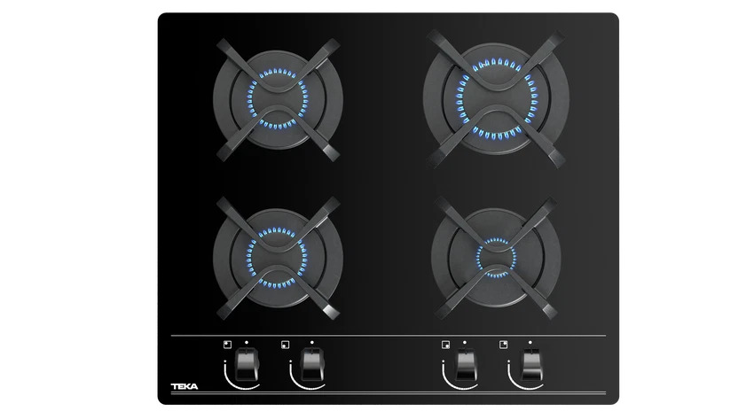 ENCIMERA EMPOTR A/GAS CRISTAL 4Q 60CM POTENCIA 7300W NEGRO/-TEKA