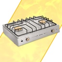 COCINETA INDUSTRIAL A GAS DE 2Q 28" ENC/ELEC PARRILLA FUNDIDA 54X73.2X18CM PLATEADO/INOX -ECOLINE