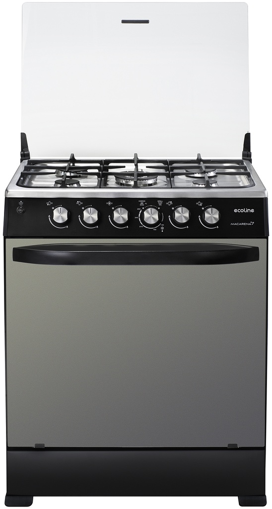 COCINA MACARENA 30" 5Q HORNO CON GRILL NEGRO/MATE-ECOLINE