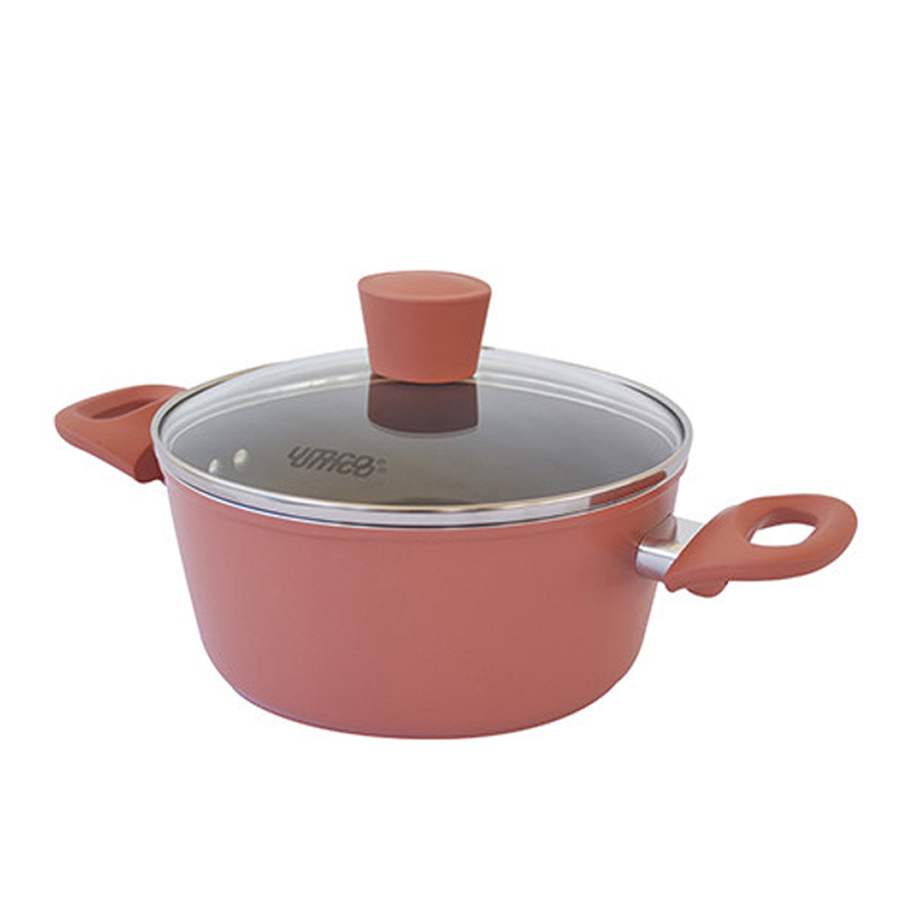 OLLA COLOR CAFE 20CM INDUCCION UMCO, ¡Antiadherente de larga vida  NADA SE PEGA!