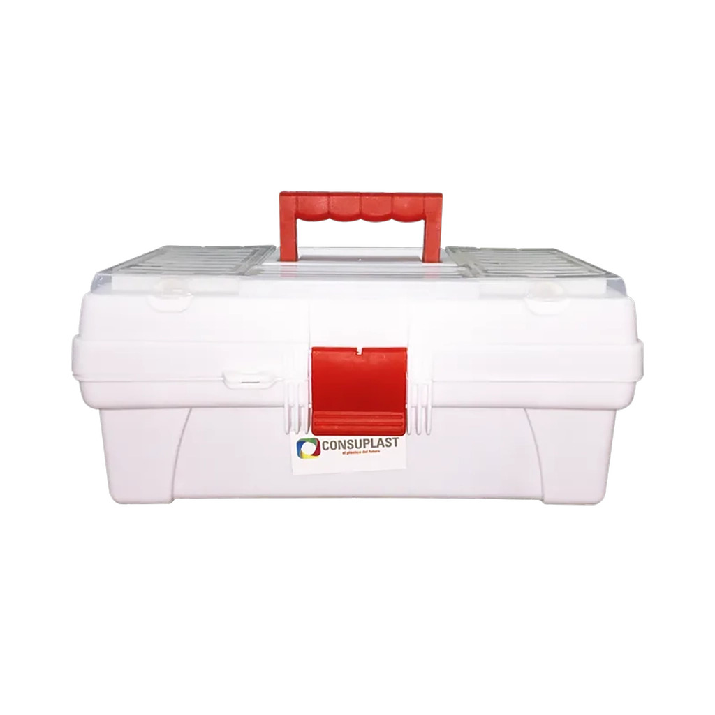 CAJA DE HERRAMIENTAS  14" BLANCO/ROJO - CONSUPLAST