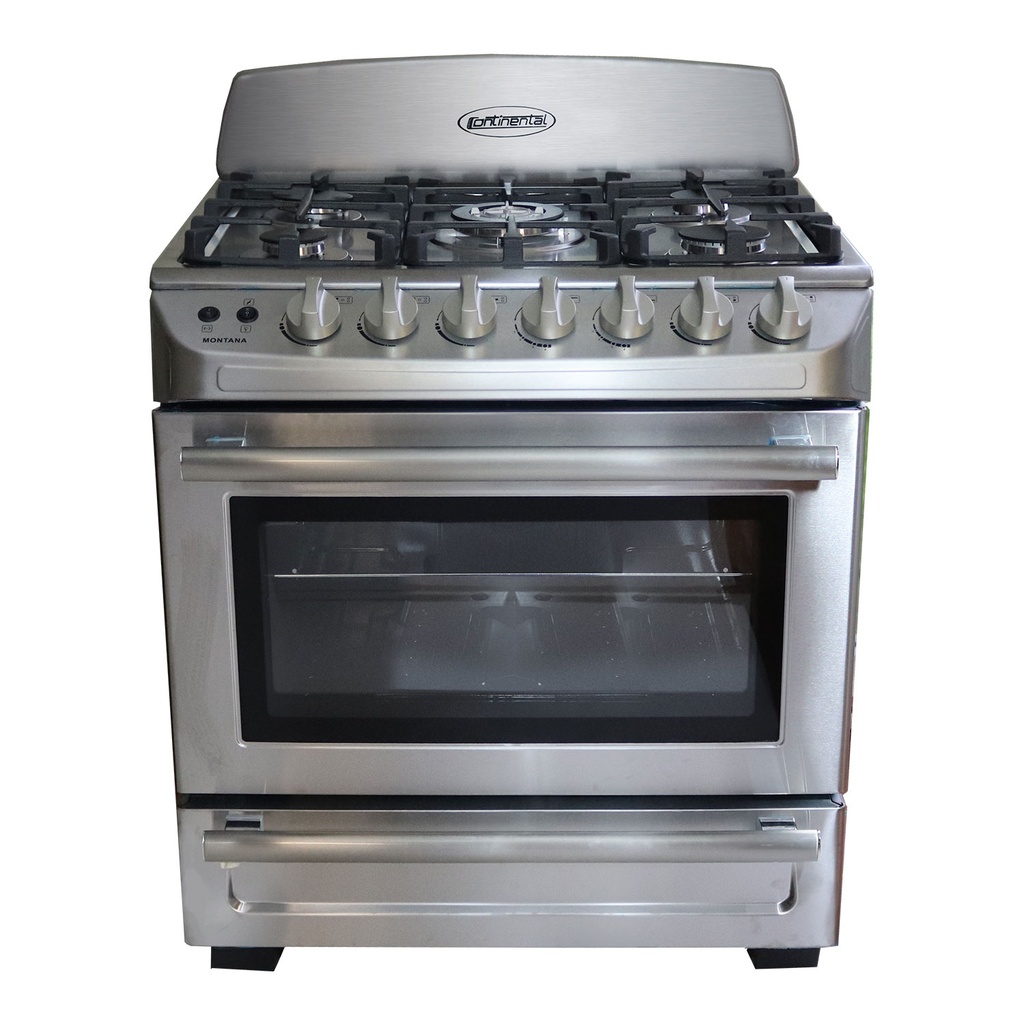 COCINA 5Q CON HORNO GRILL INOX-CONTINENTAL