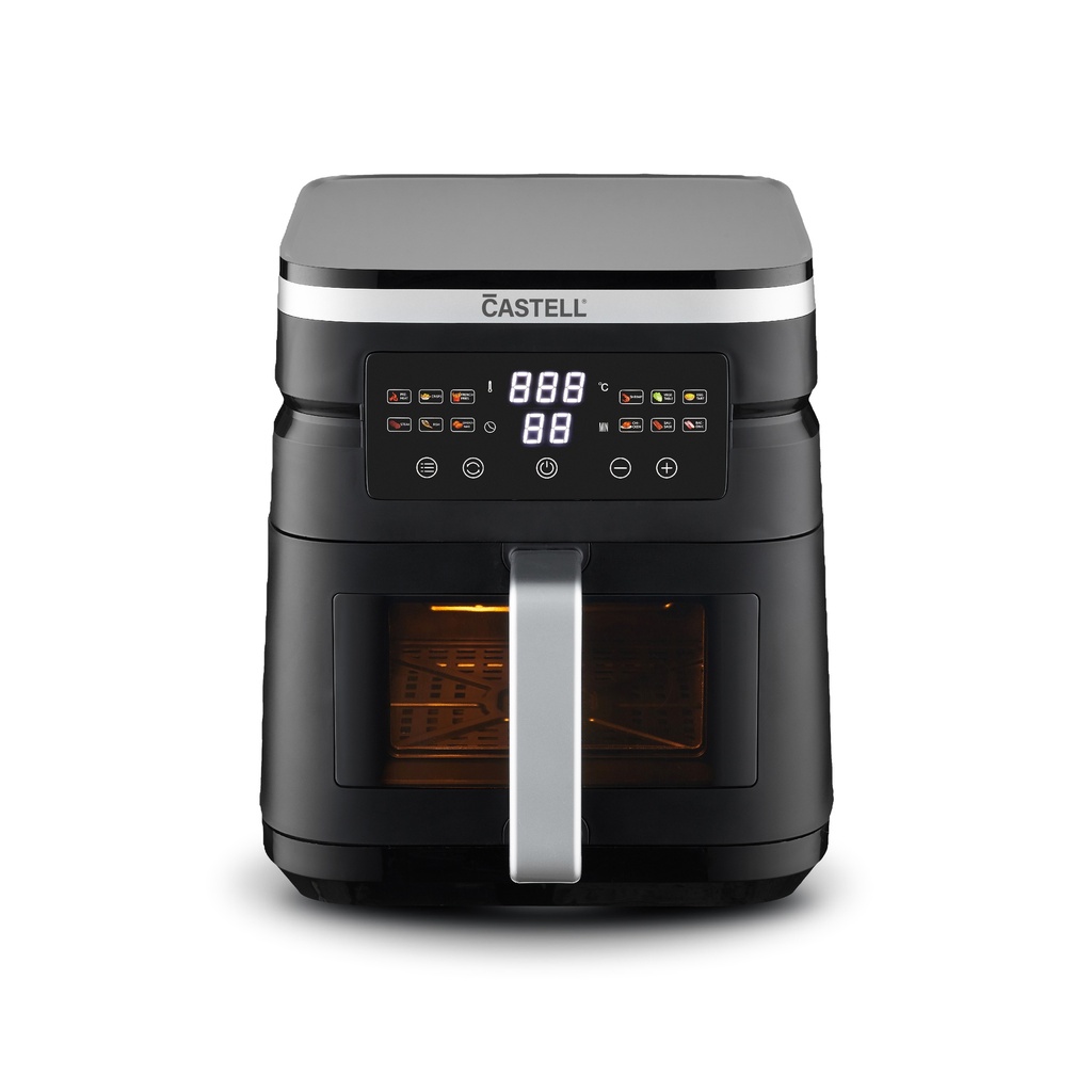 FREIDORA DE AIRE DIGITAL 7LT 1500W ANTIADHERENTE GRIS/NEGRO -CASTELL