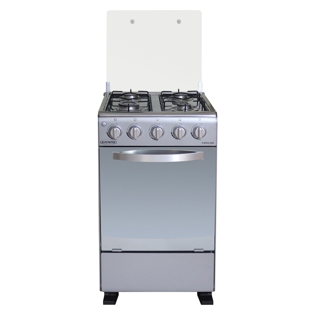 COCINA A GAS 21" 4Q CON HORNO ACERO INOX -CONTINENTAL