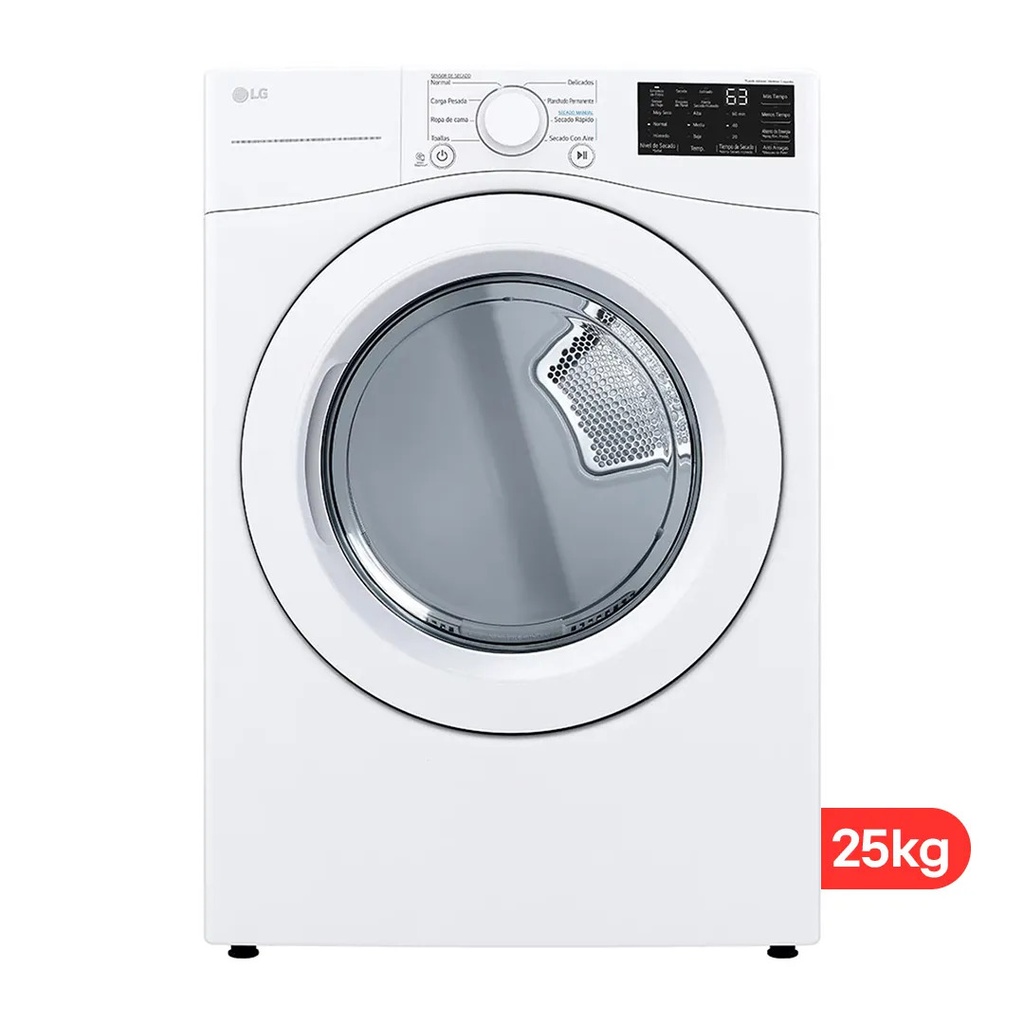 SECADORA DE ROPA A GAS 25KG CARGA FRONTAL BLANCO-LG