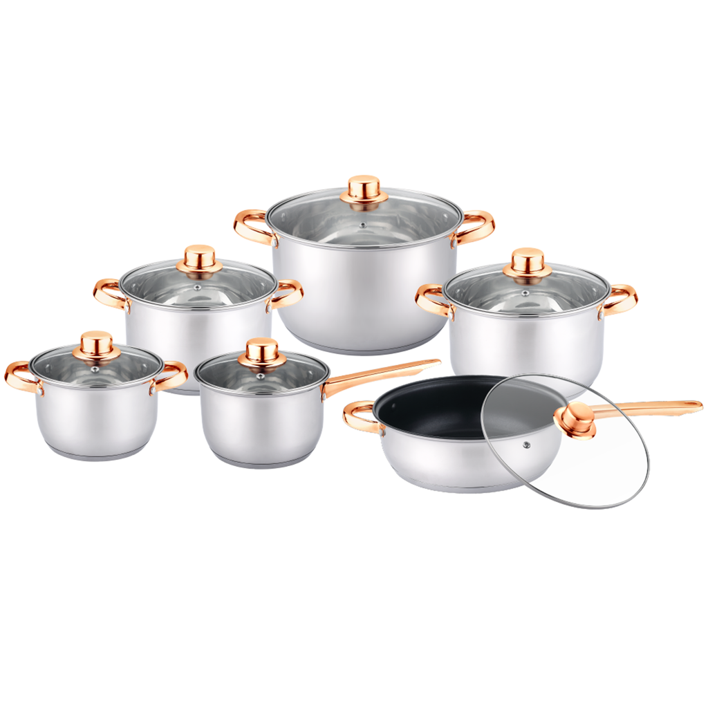 JUEGO DE OLLAS DE INDUCCION A GAS Y ELECTRICA 12PZA  -CASTELL