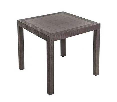 MESA RATAN CUADRADA CAFE/-PICA