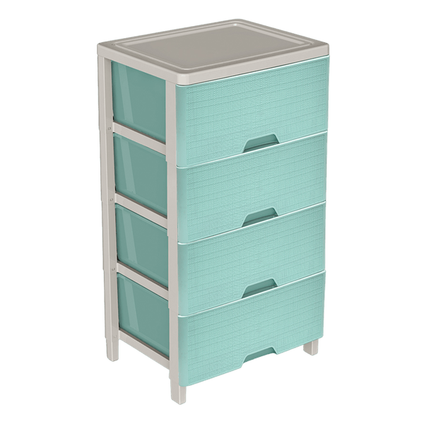 CAJONERA YUTE DE 4 PISO MENTA/BEIGE -PICA