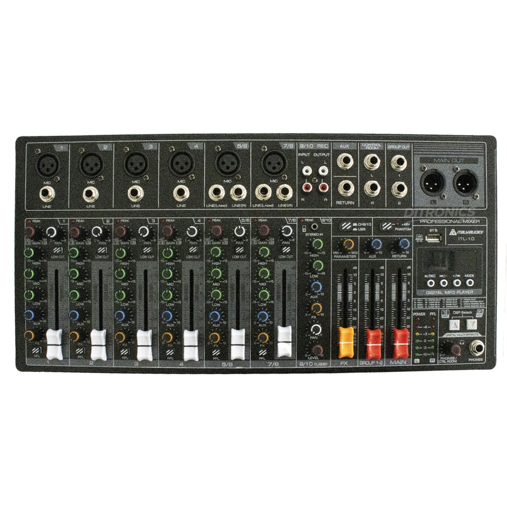 MEZCLADOR MIXER PROF/AUDIO 10 CANALES NEGRO/-ITALY ITL-10