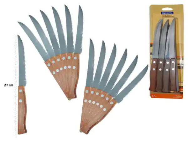 CUCHILLO ASADO TRADICIONAL JGO 12UND -TRAMONTINA