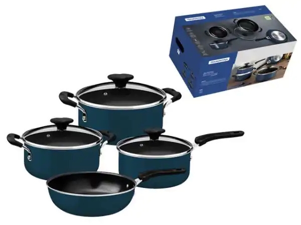 JUEGO DE OLLAS BATERIA X4 PZAS TUNIS AZUL/-TRAMONTINA