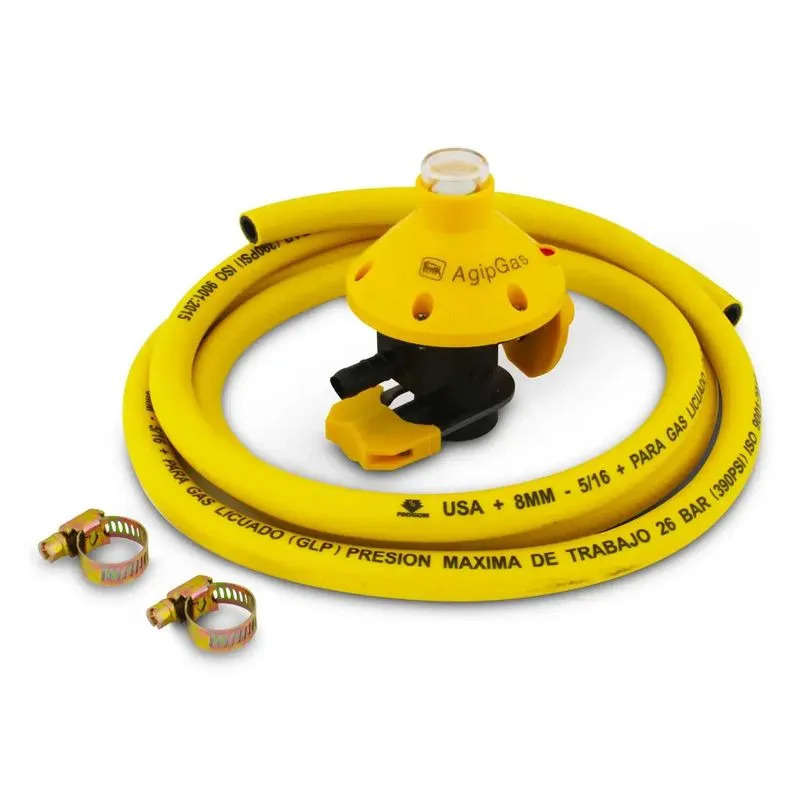 REGULADOR DE GAS KIT 3 EN 1 AMARILLO/-AGIPGAS