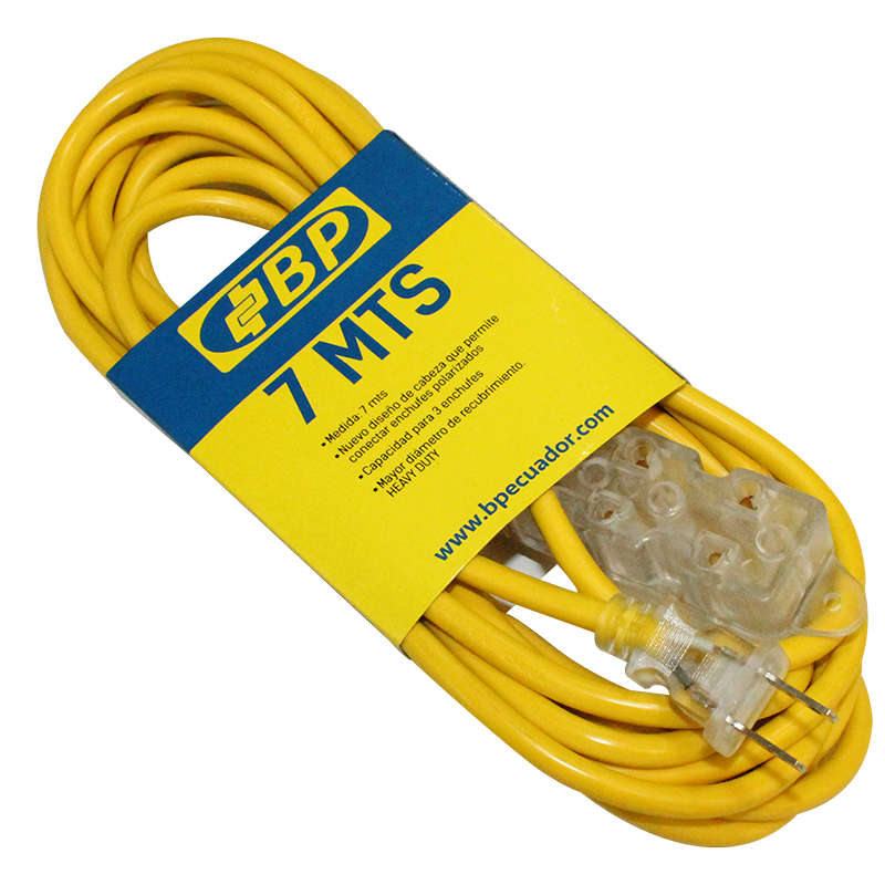 EXTENSION  DE 7 MTS 3 TOMAS AMARILLO/-BP