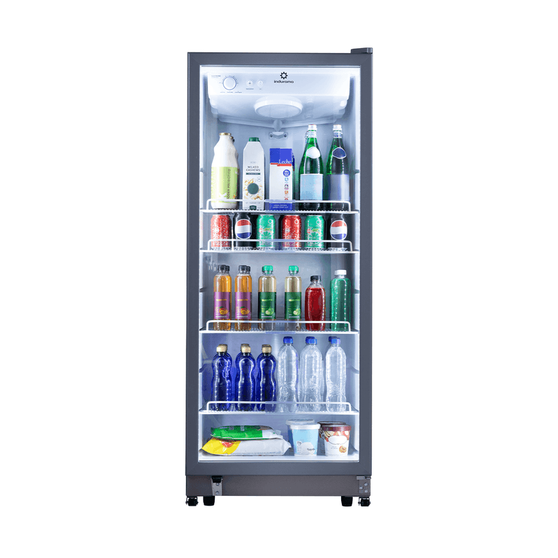 VITRINA VERTICAL 285LT CON 3 NIVELES DE TEMPERATURAS 0 °C A -6ºC 73X74X156.5CM GRIS/-INDURAMA