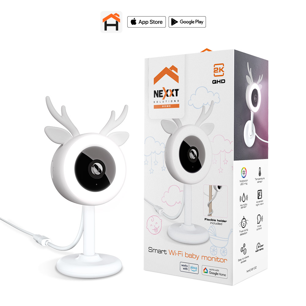 CÁMARA MONITOR INTELIGENTE P/BEBE 2K WIFI BLANCO/-NEXXT
