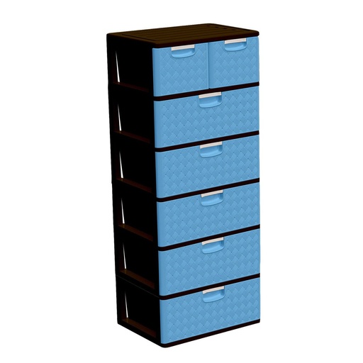 [CAJ SUPREMA DUO RATAN 6P CAFE BEIGE] CAJONERA SUPREMA DUO 6 PISOS CELESTE/CAFÉ - PICA