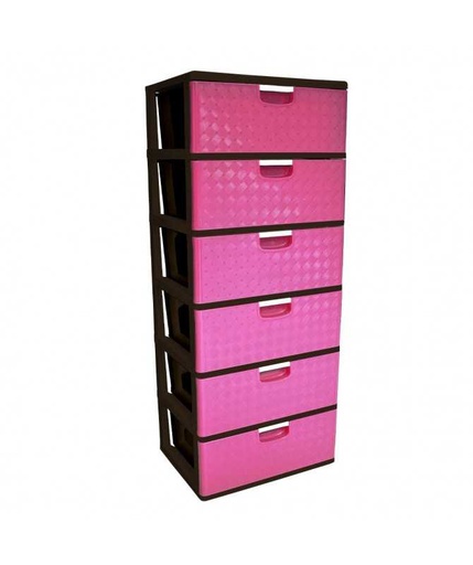 [CAJONERA SUPREMA 6P FUCSIA/CAFE] CAJONERA SUPREMA 6 PISOS FUCSIA/CAFÉ PICA