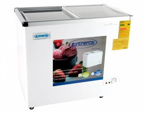 [SD-268Q T V] CONGELADOR CONTINENTAL CON TAPA DE VIDRIO, 268 LITROS