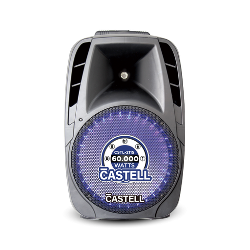 [CSTL-2115] CAJA AMPLIFICADA 60000W 15 PLG C/PEDESTAL BT/USB/SD NEGRO CASTELL